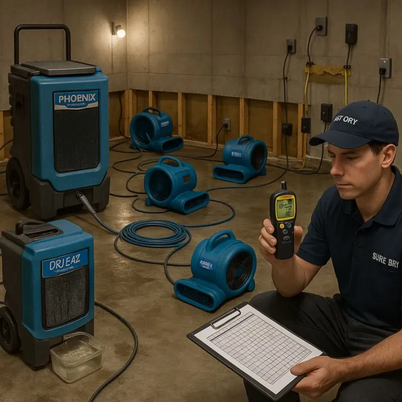 Structural Drying and Dehumidification process in Fontana, WI